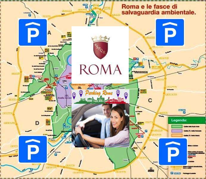 map green band Rome parking