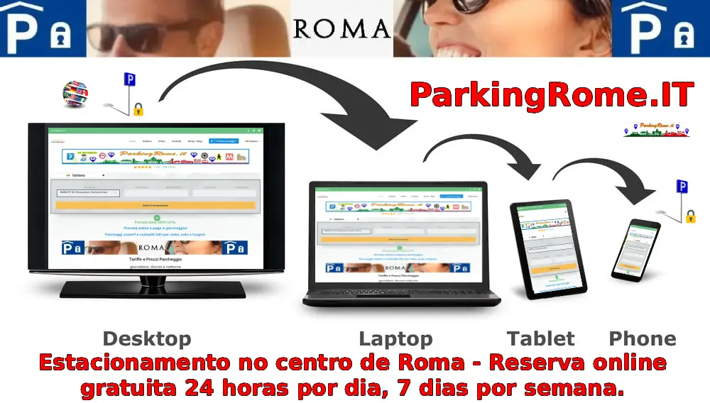 Parques de estacionamento no centro de Roma - Reserva online gratuita 24 horas por dia, 7 dias por semana